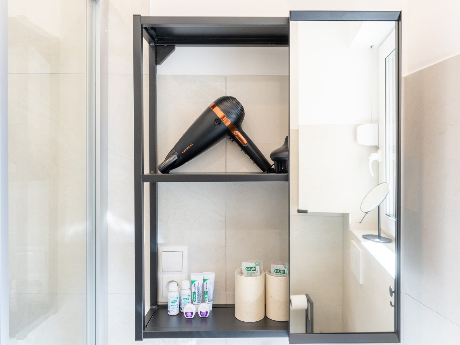Waschbereich im Badezimmer des Studio Rhena